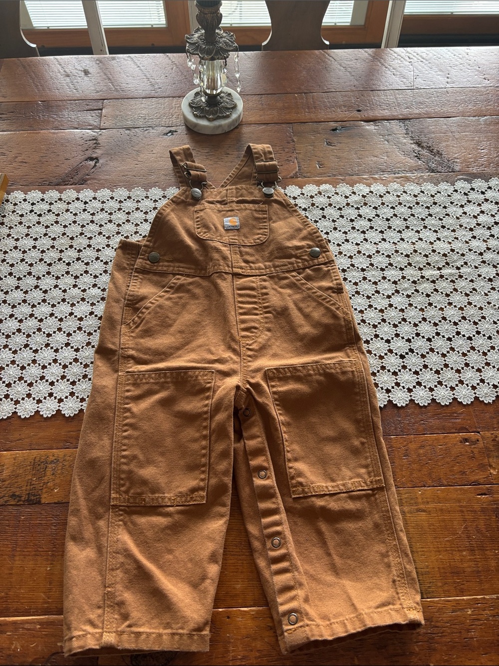 Carhartt Kids Tan Brown Duck Canvas Overalls